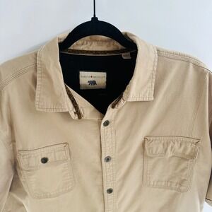 Dakota Grizzly Corduroy Shirt Short Sleeve Button Up Casual Tan XXL‎